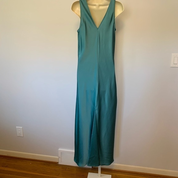 DVF Diane von Furstenberg Seraphina spruce midi satin slip dress new Small 4 6 - Picture 3 of 6